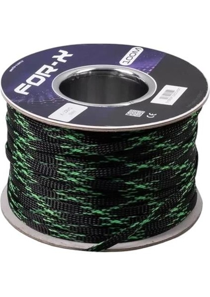 For-X X-106YS Yeşil-Siyah 6mm 100 Metre Kablo Çorabı