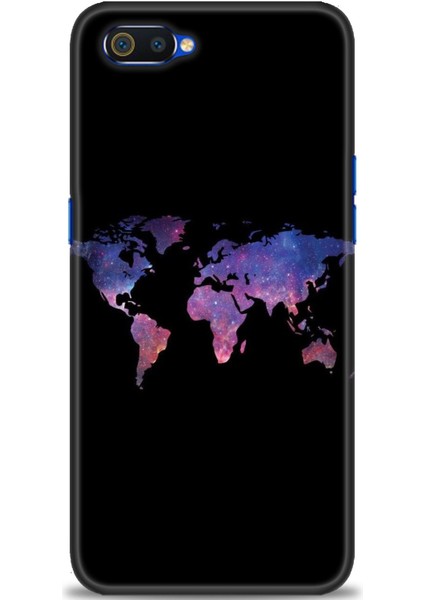 Realme C2 Kılıf Hd Baskılı - Dünya Haritası