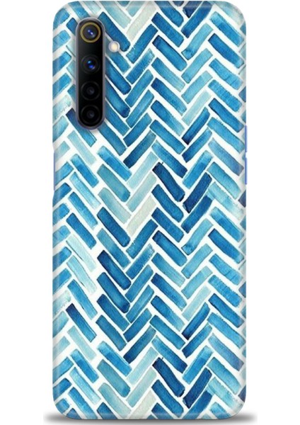 Realme 6 Kılıf Hd Baskılı - Mavi Çizgiler
