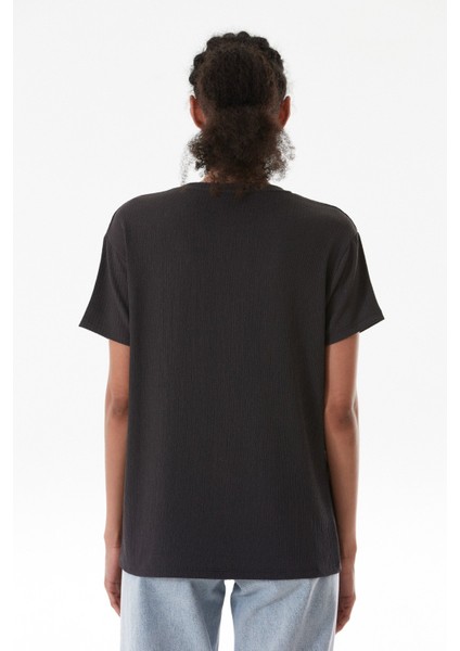 Ayıcık Nakışlı Bürümcük Kumaş Oversize Tişört fırsatları