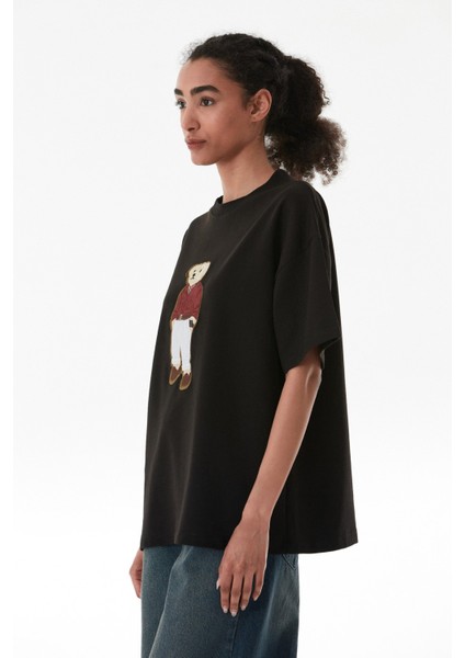 Ayıcık Nakışlı Oversize Tişört fiyatları