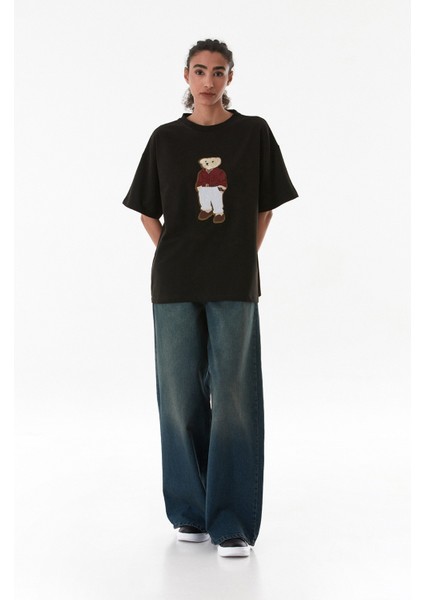 Ayıcık Nakışlı Oversize Tişört indirimleri