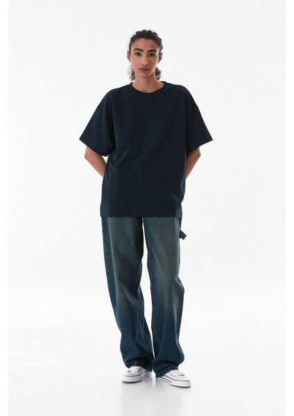 Basic Bisiklet Yaka Oversize Tişört modelleri