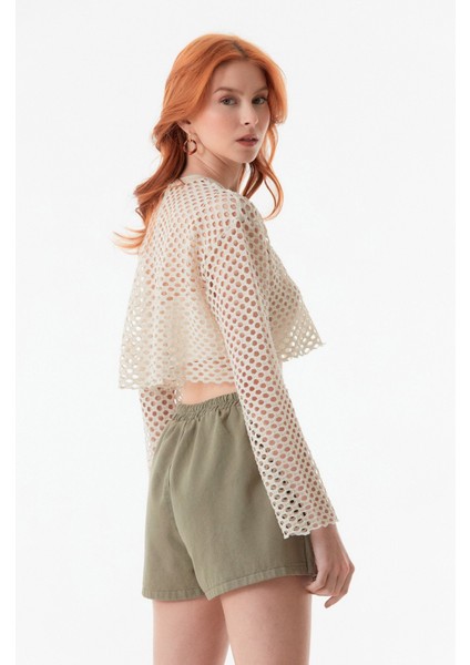 Gabardin Yandan Fermuarlı Şort Etek indirimleri