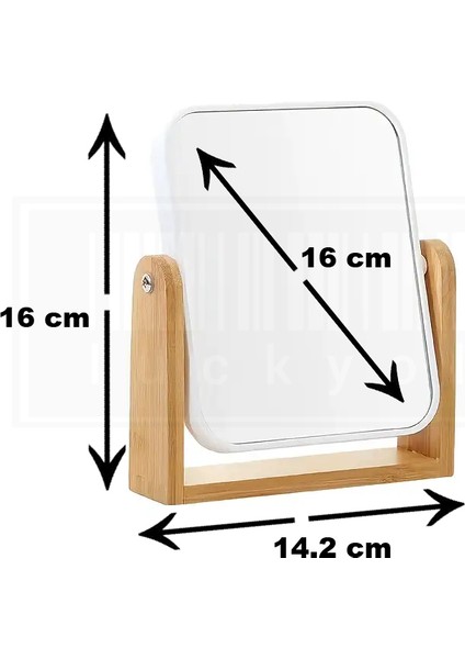 Çift Taraflı Bambu Makyaj Aynası 6'' Masa Üstü Aynası Beyaz modelleri