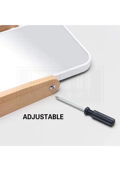 Çift Taraflı Bambu Makyaj Aynası 6'' Masa Üstü Aynası Beyaz fırsatları