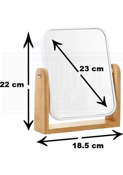 Çift Taraflı Bambu Makyaj Aynası 9'' Masa Üstü Aynası Beyaz fırsatları