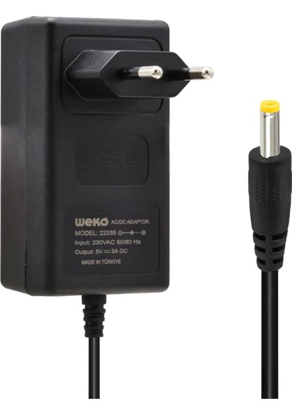 5 Volt - 3 Amper 2.5*0.7 Uçlu Yerli Üretim Priz Tipi Adaptör (4887)