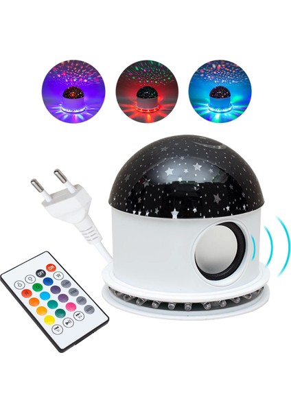 HX-602 6 Watt Bluetooth Destekli Animasyonlu Hoparlör Gece Lambası (4887)