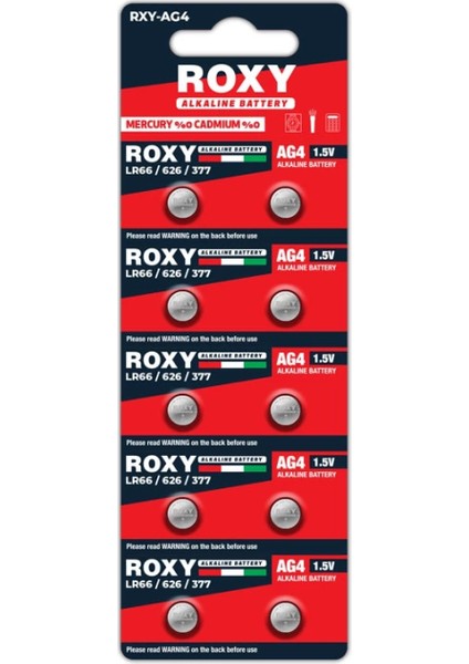 Ag4 LR66/626/377 18 Mah Alkalin Düğme Pil 10 Lu Paket