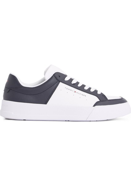 Beyaz - Lacivert Erkek Sneaker Th Court Mıx Lth