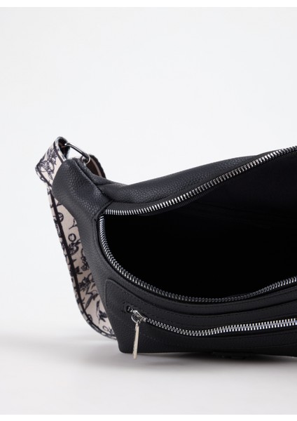 Siyah Kadın Bel Çantası Strap-Dove