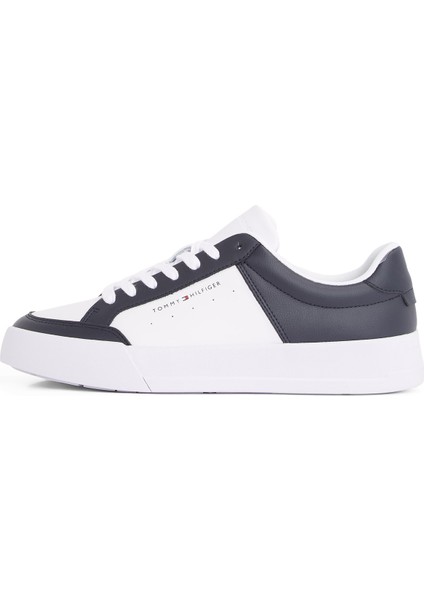 Beyaz - Lacivert Erkek Sneaker Th Court Mıx Lth