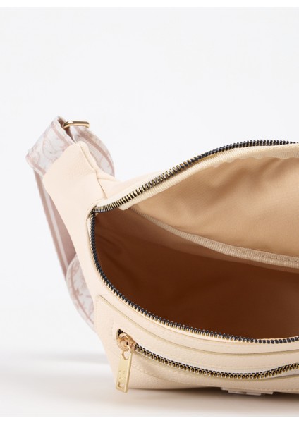 Bej Kadın Bel Çantası Strap-Dove