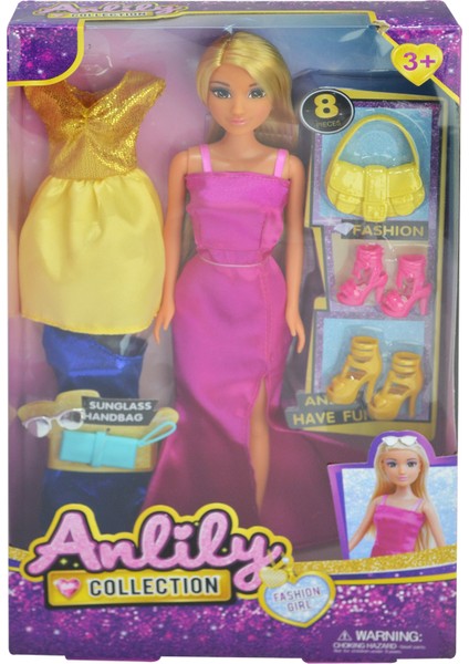 Bebek Değiştirilebilir Elbise ve Ayakkabı Set Pembe