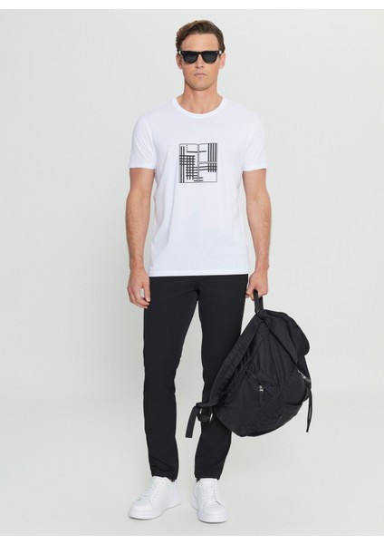 Bisiklet Yaka Baskılı Beyaz Erkek T-Shirt ACE091252072_BYZ fiyatları