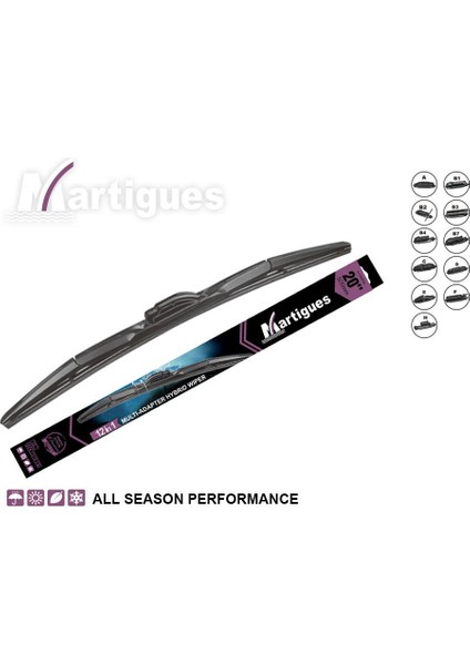 Silecek Süpürgesi 430 mm Hybrıd (11 Aparatlı)