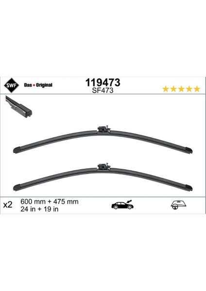 SİLECEK SÜPÜRGESİ 600/475 MM AEROTWIN MERCEDES 2012