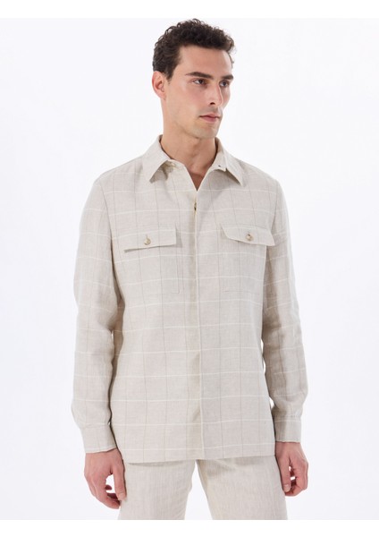 Vizon Erkek Regular Fit Kareli %100 Keten Ceket FC5SM-CKT 2561 indirimleri