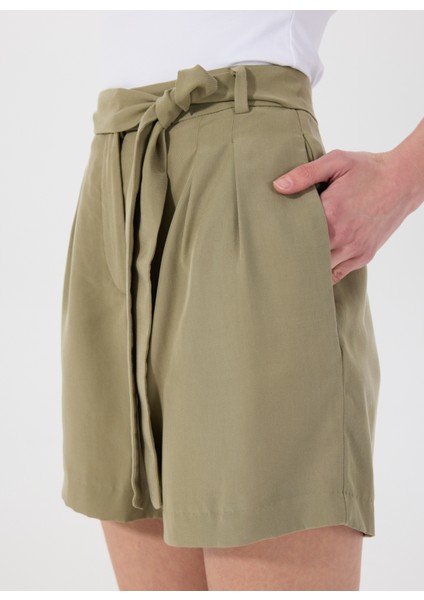 Normal Bel Normal Haki Kadın Şort M5SL-SRT1722 indirimleri