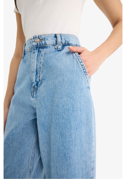 Carrot Fit Beli Lastikli Bilek Boy Jean Yıkamalı Pantolon E1686AX25SM indirimleri