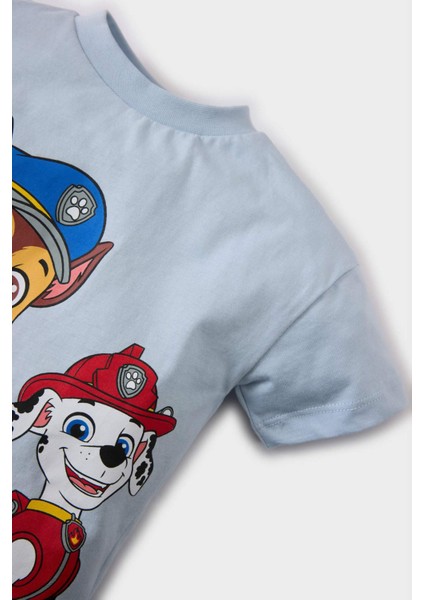 Erkek Bebek Paw Patrol Bisiklet Yaka Kısa Kollu Tişört E7171A525SM