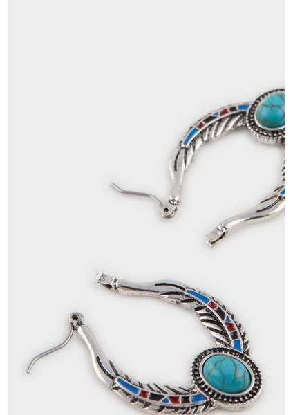 Kadın Eskitme Mavi Taşlı Kadın Silver Küpe E6671AXNS modelleri