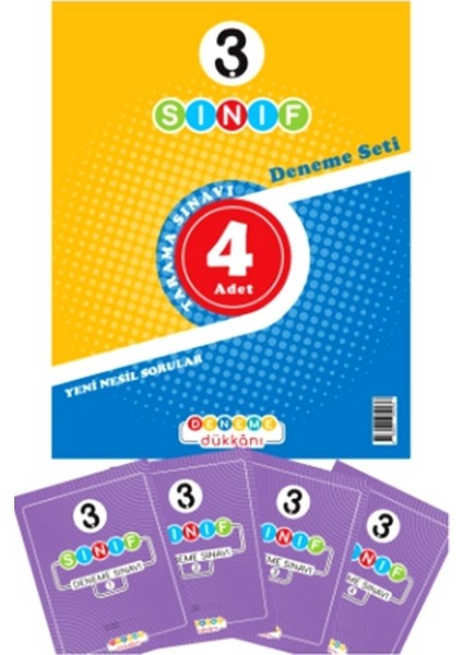 Deneme 3.sınıf Deneme Seti 4lü ve 3.sınıf Türkçe Yaprak Test 9786257155267