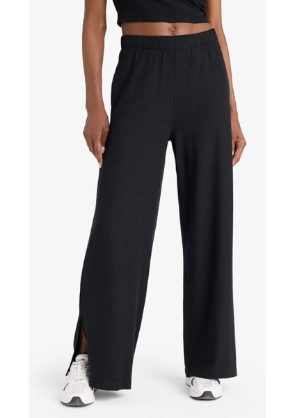 fit Wide Leg Cepli Geniş Paça Yırtmaçlı Uzun Sporcu PANTOLON E2538AX25SM
