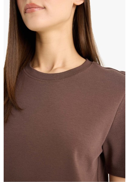 Regular Fit Bisiklet Yaka Basic Düz Kısa Kollu Tişört D7579AX25SP indirimleri