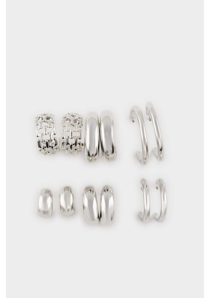 Kadın Eskitme 6'lı Silver Küpe E4568AXNS