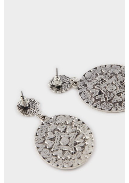 Kadın Eskitme Mavi Taşlı Kadın Silver Küpe E4531AXNS