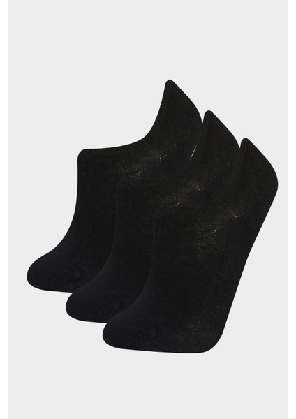 Kadın 3'lü Pamuklu Sneaker Çorap F4532AXNS