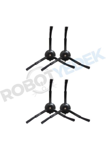 Roborock Q Revo Master Siyah Uyumlu Yedek Yan Fırça-4 Adet