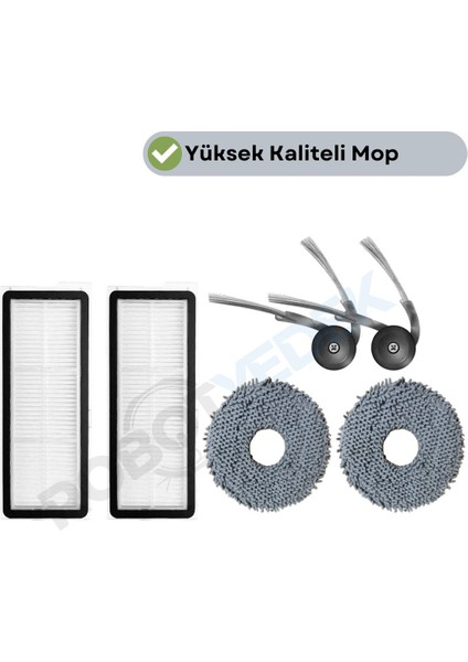 Roborock Qrevo Curv Uyumlu Hepa Filtre Yan Fırça Mop-6 Parça