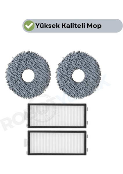 Roborock Q Revo Master Uyumlu Mop ve Hepa Filtre-4 Parça