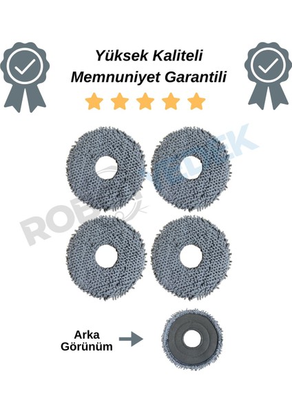 Roborock Q Revo Maxv / Pro / S Uyumlu 4 Adet Mikrofiber Mop Bez