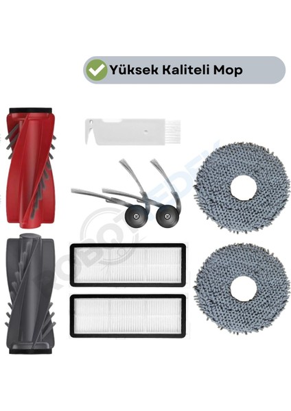 Roborock Qrevo Curv Uyumlu Fırça Hepa Filtre Mop Seti-8 Parça