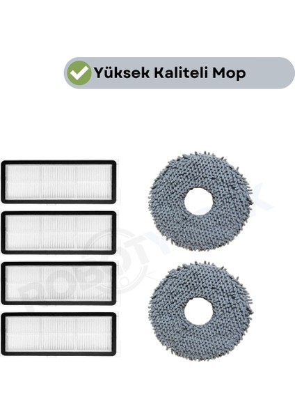 Roborock Qrevo Maxv Qrevo Pro Qrevo S Uyumlu Hepa Filtre ve Mop-6 Parça