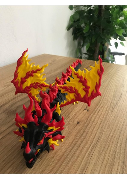 3D Yazıcı Üretimi Hareketli Ejderha Figürü 43 cm indirimleri