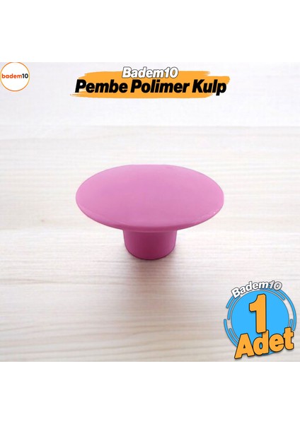Bohem Pembe Geniş Mantar Kulp Düğme 1 Adet Mobilya Dolabı Çekmece Mutfak Dolap Kulpu Kulbu Plastik