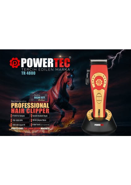 TR-4800 Tam Profesyonel 9.000RPM 8 Kademeli Saç-Sakal Kesim Makinesi +Yedek Seramik Bıçak Seti fiyatları