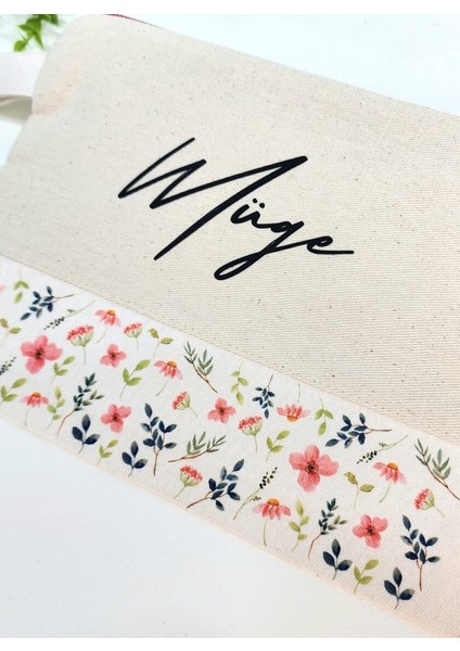 Isme Özel Kişiye Özel Yeşil Yaprak Desenli Baskılı Clutch Kadın Bez Çanta Bez Makyaj Çantası fiyatları