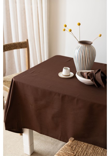 Premium | Keten Koyu Kahve Masa Örtüsü 110 X 160 Cm fırsatları