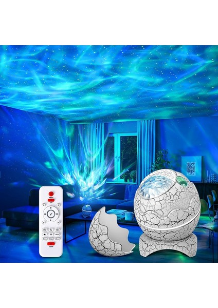 Dinazor Yumurtası Gece Lambası Projektör Uzaktan Kumandalı Nebula Gece Lambası Hoparlörlü Bluetooth