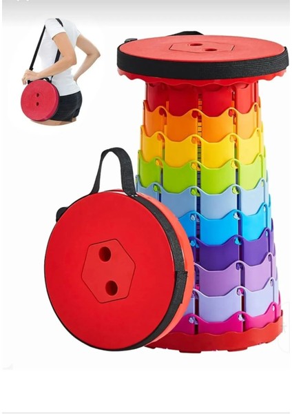 Tabure 45CM Kademeli Kamp Barbekü Balık Tutma Bahçe Piknik Taşınabilir Katlanır Tabure Teleskopik