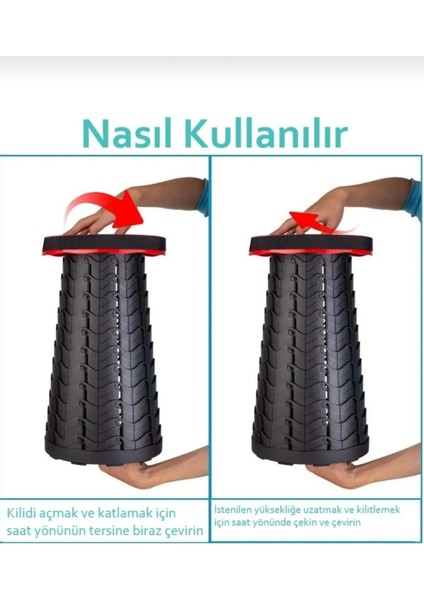 Tabure 45CM Kademeli Kamp Barbekü Balık Tutma Bahçe Piknik Taşınabilir Katlanır Tabure Teleskopik modelleri