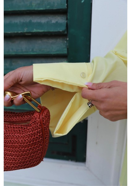 Sarı Kol Detay Oversize Gömlek fiyatları