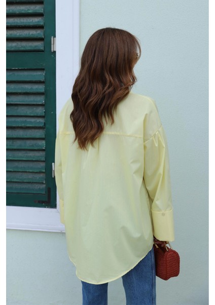 Sarı Kol Detay Oversize Gömlek fırsatları