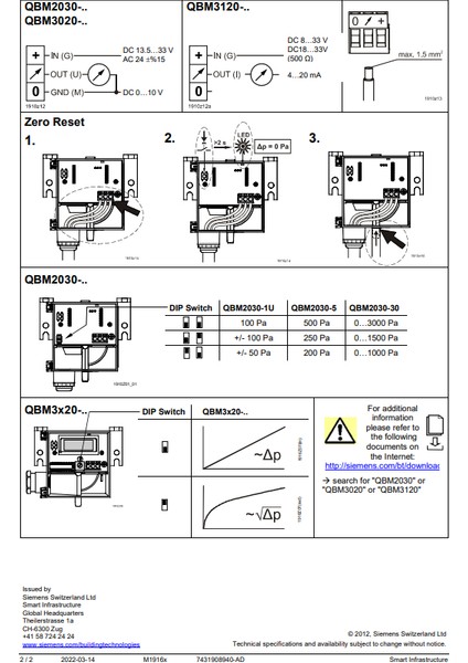 QBM2030-1U Fark Basınç Sensörü modelleri